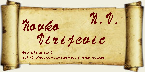 Novko Virijević vizit kartica